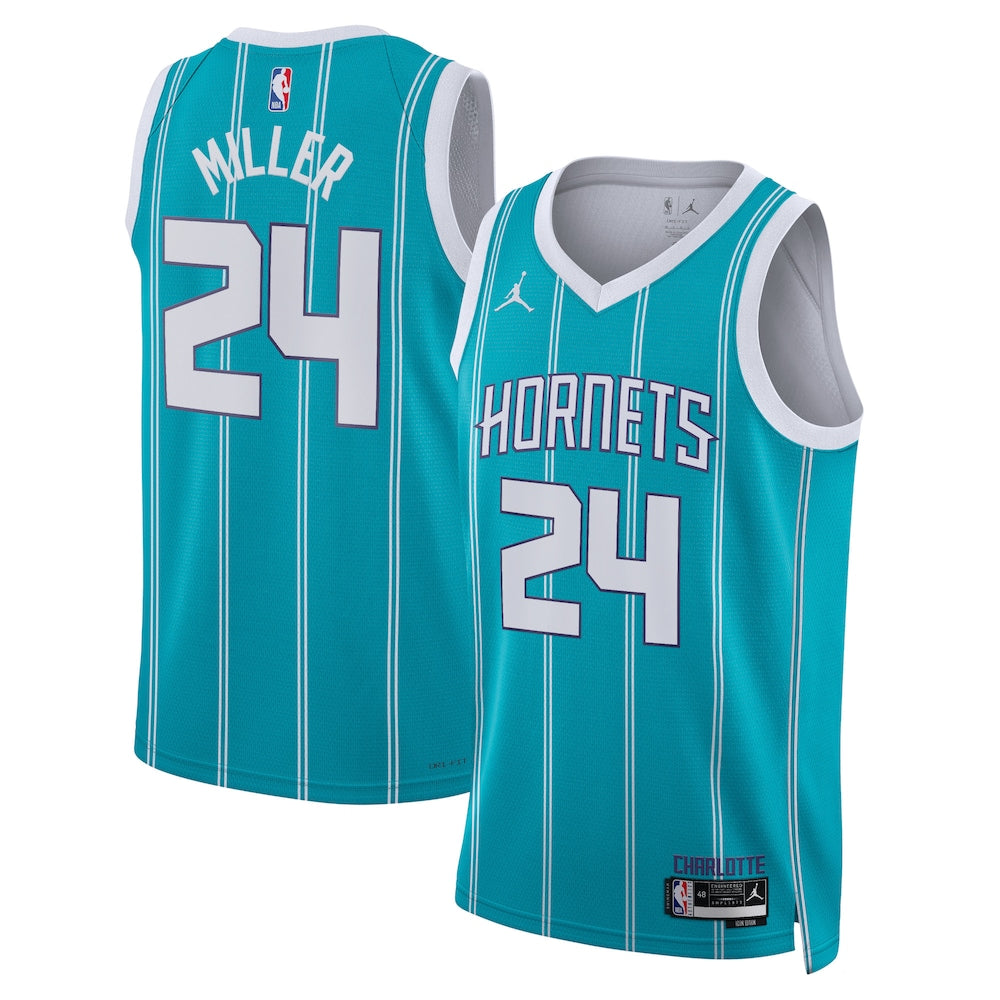 Charlotte Hornets Jordan Brand Icon Edition Swingman Jersey Teal Brandon Miller Unisex - stitched basketball jersey fanwear