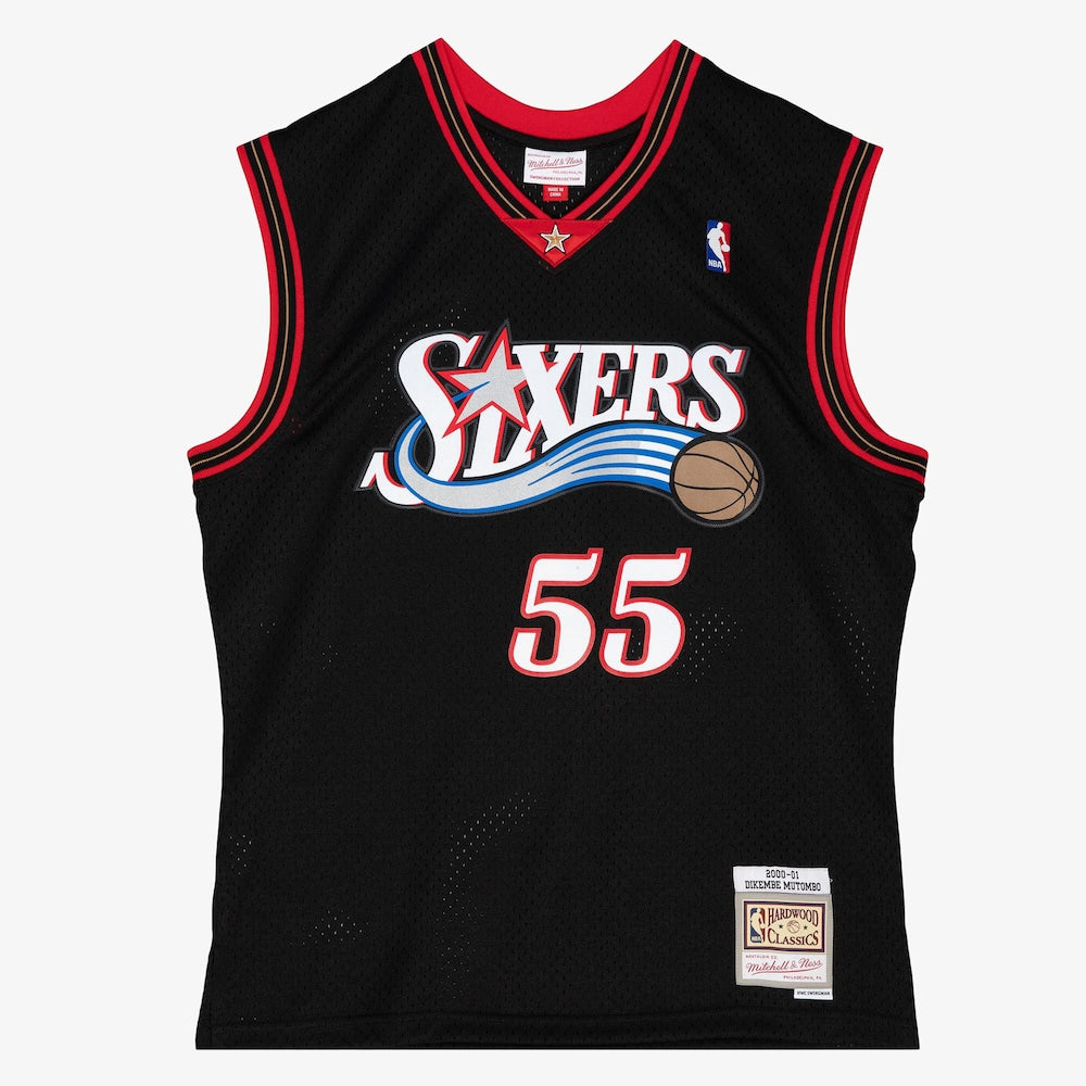 Philadelphia 76Ers Swingman Jersey Dikembe Mutombo 2000 01 stitched basketball jersey for game day fanwear