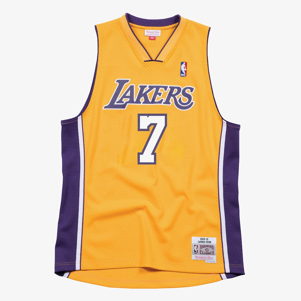 Los Angeles Lakers Swingman Jersey Lamar Odom 2009 10 stitched basketball jersey for game day fanwear