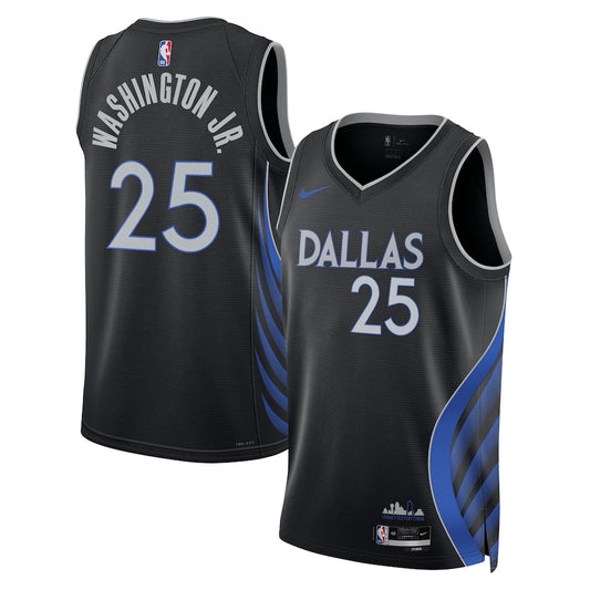DAL 2025/26 City Edition Swingman Jersey - Black - P.J. Washington Jr. - Unisex RTJ Basketball 439