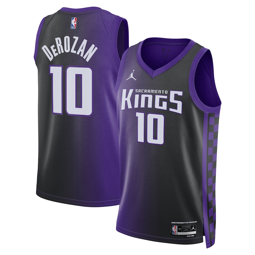 Sacramento Kingsjordan Brand Statement Edition Swingman Jersey Purple Demar Derozan Unisex stitched basketball jersey for