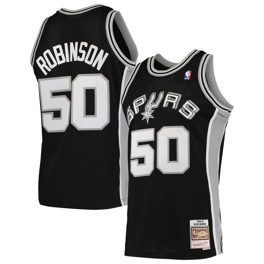 Men's M&N David Robinson Black SAS Hardwood Classics 1998-99 Swingman Jersey RTJ Basketball 462