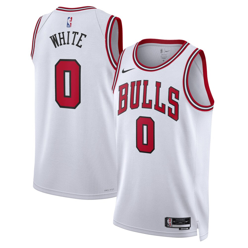 Chicago Bulls Association Edition Swingman Jersey White Coby White Unisex stitched basketball jersey for game day fanwear