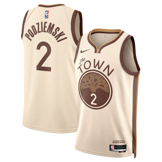 GSW 2025/26 City Edition Swingman Jersey - Tan - in Podziemski - Unisex RTJ Basketball 503