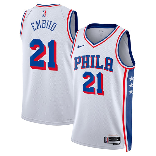 PHI Association Edition Swingman Jersey - White - Joel Embiid - Unisex RTJ Basketball 467