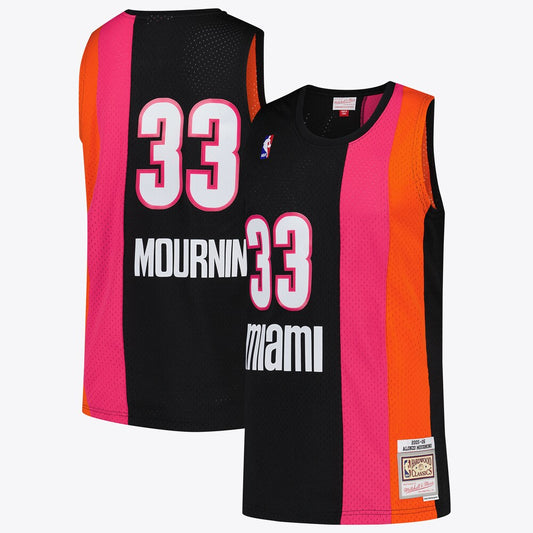 MIA NBA Alonzo Mourning Hardwood Classics Road Jersey By M&N - Mens RTJ Basketball 599