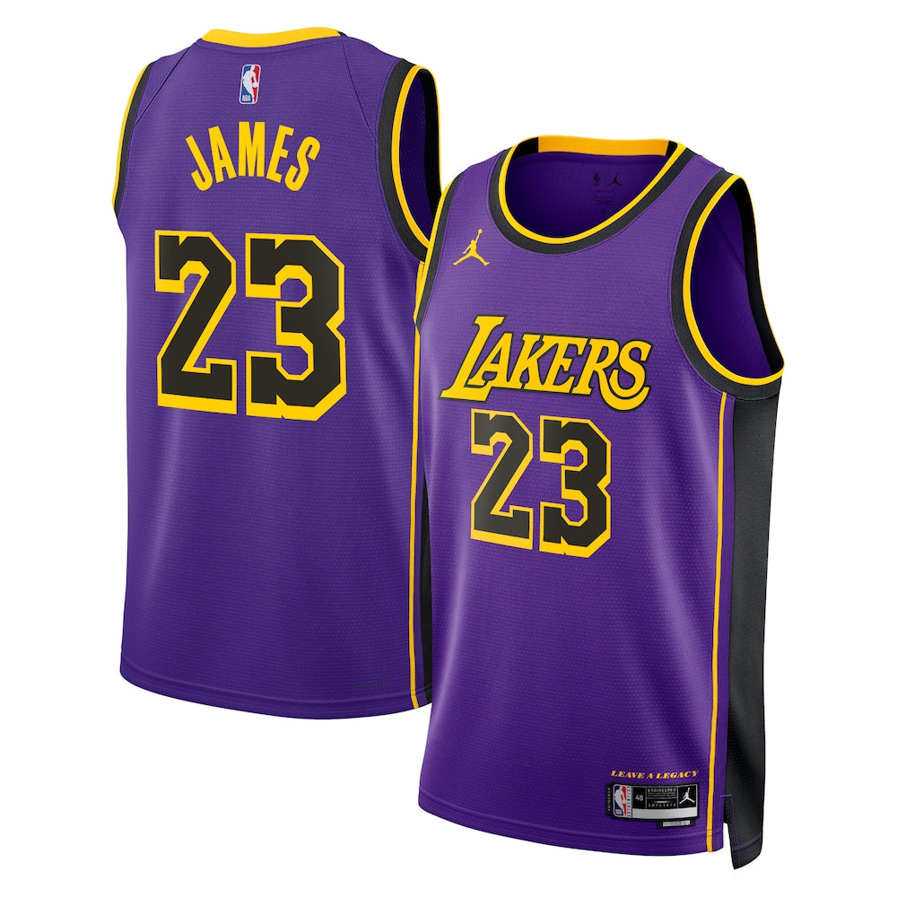 Los Angeles Lakers Jordan Statement Edition Swingman Jersey Purple Lebron James Unisex stitched basketball jersey for game