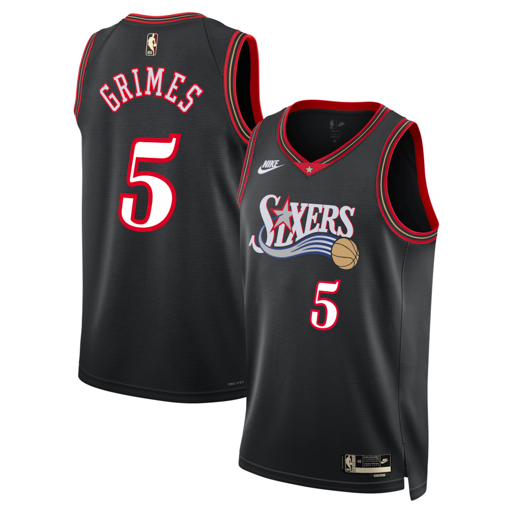 Philadelphia 76Ers Classic Edition Jersey Black Quentin Grimes Unisex stitched basketball jersey for game day fanwear