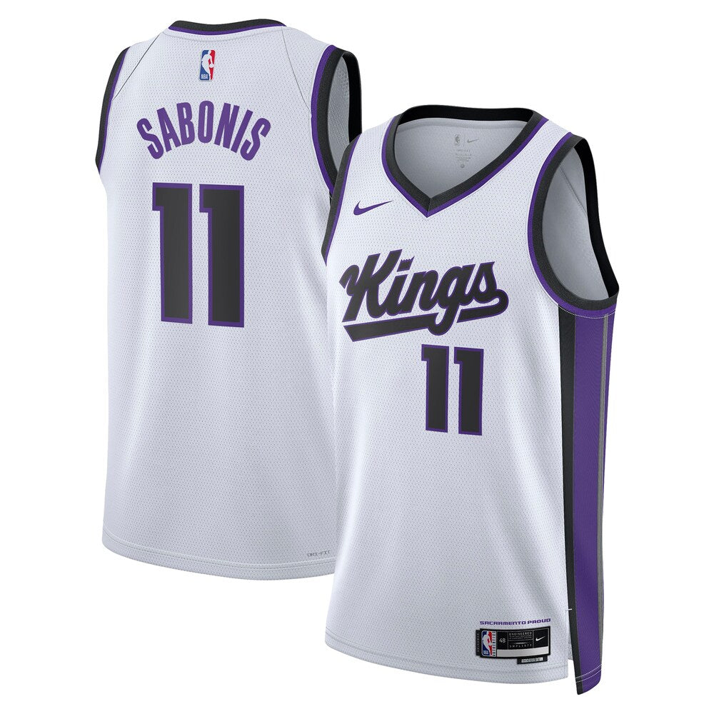 Sacramento Kings Association Edition Swingman Jersey White Domantas Sabonis Unisex stitched basketball jersey for game day
