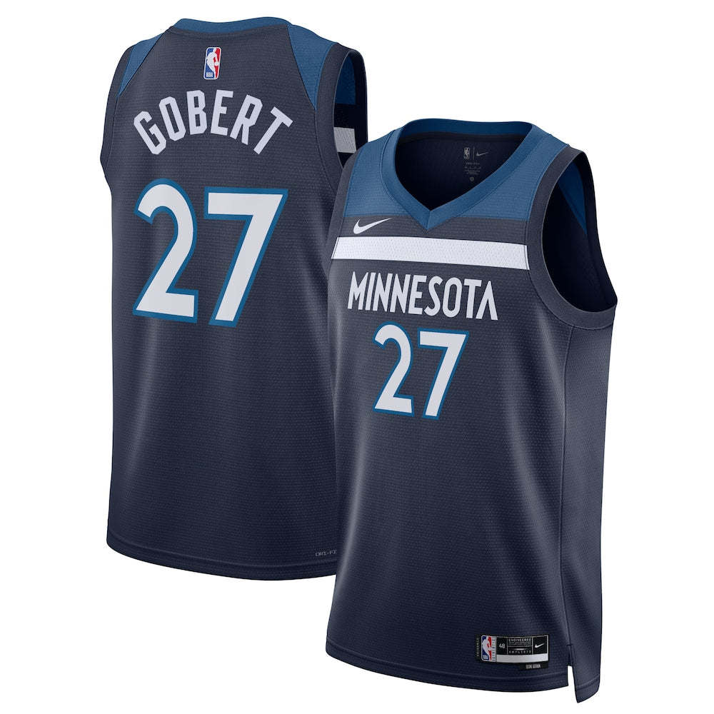 Minnesota Timberwolves Icon Edition Swingman Jersey Navy Rudy Gobert Unisex stitched basketball jersey for game day fanwear