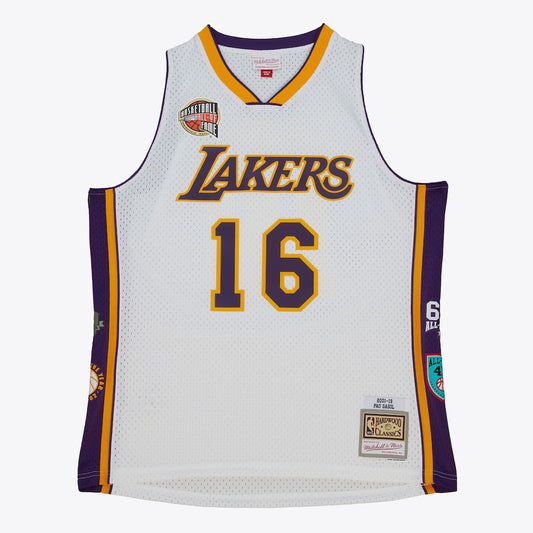 LAL M&N HOF Swingman Jersey Pau Gasol RTJ Basketball 437