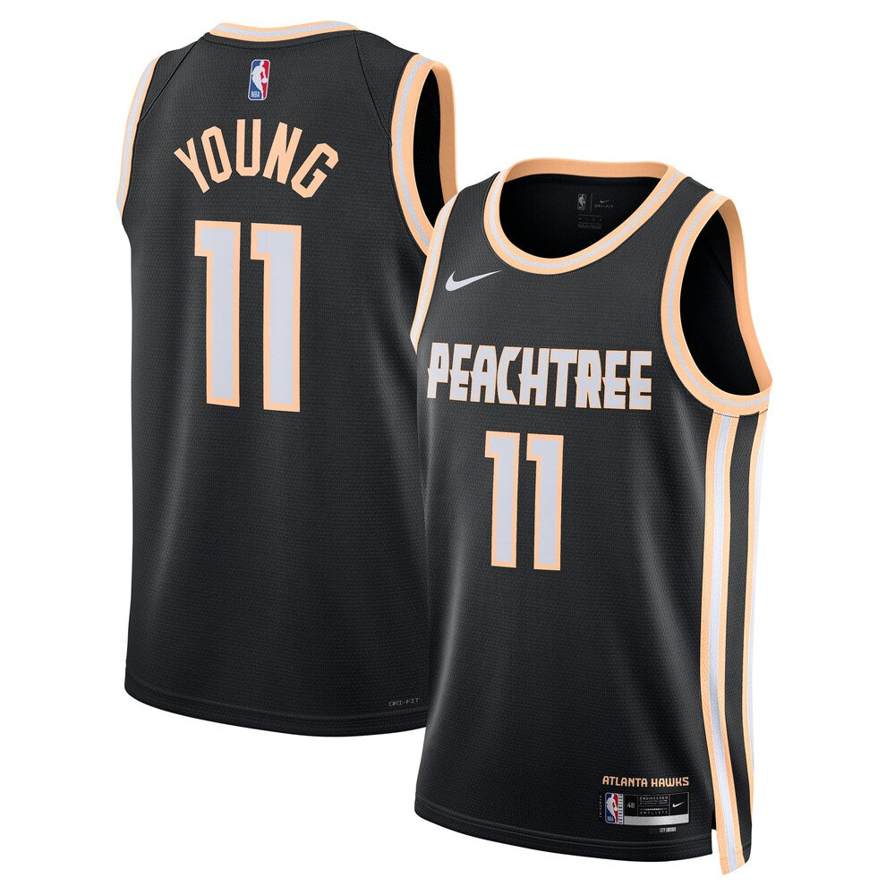 Atlanta Hawks 2025-26 City Edition Swingman Jersey Black Trae Young Unisex stitched basketball jersey for game day fanwear