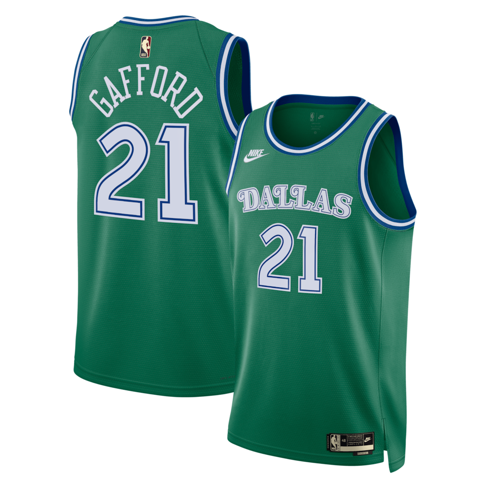 Dallas Mavericks Classic Edition Jersey Green Daniel Gafford Unisex stitched basketball jersey for game day fanwear