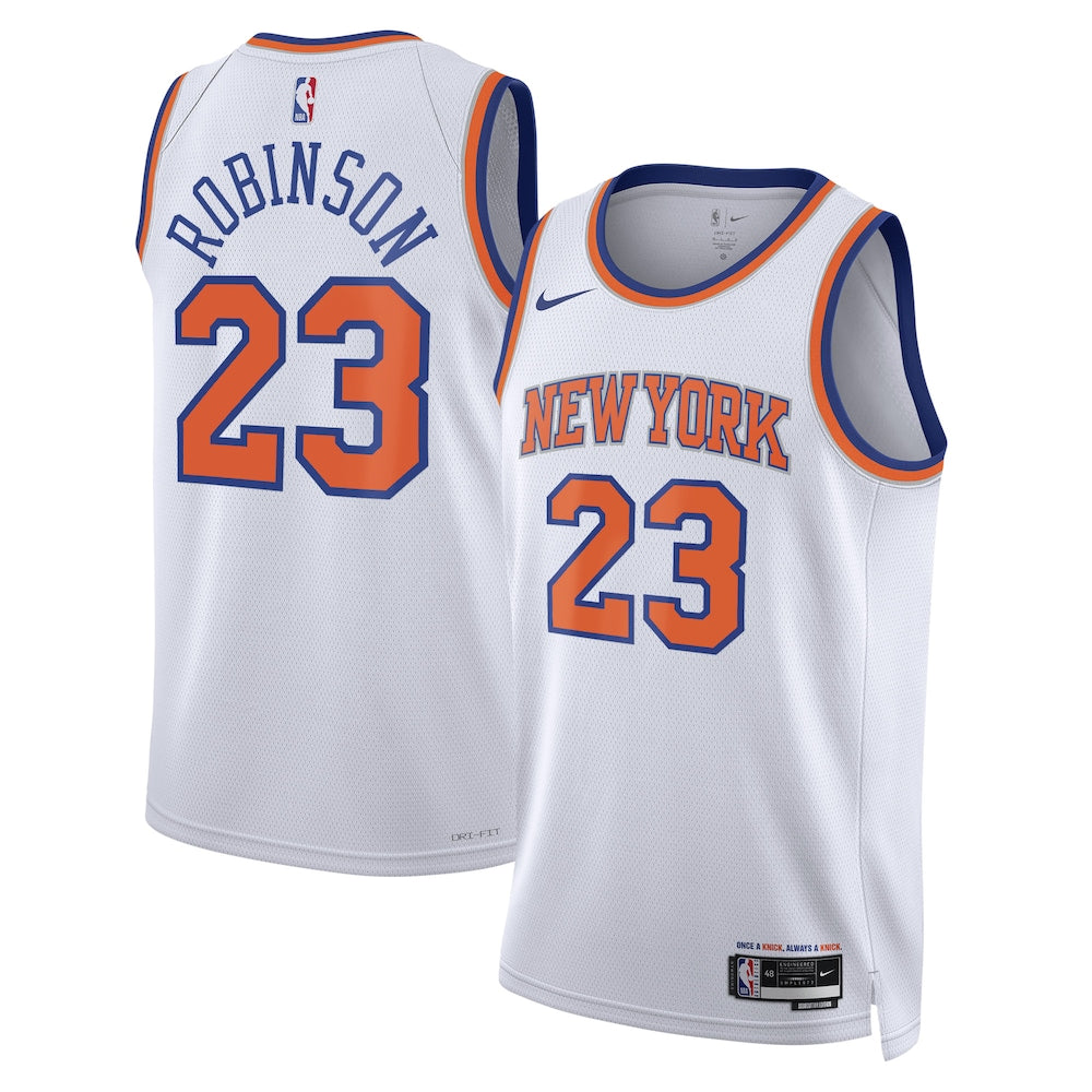 New York Knicks Association Edition Swingman Jersey White Mitchell Robinson Unisex stitched basketball jersey for game day