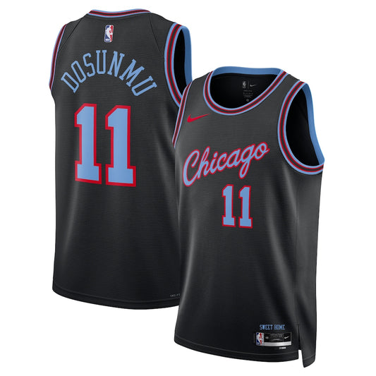 Chicago Bulls 2025-26 City Edition Swingman Jersey Black Ayo Dosunmu Unisex stitched basketball jersey for game day fanwear