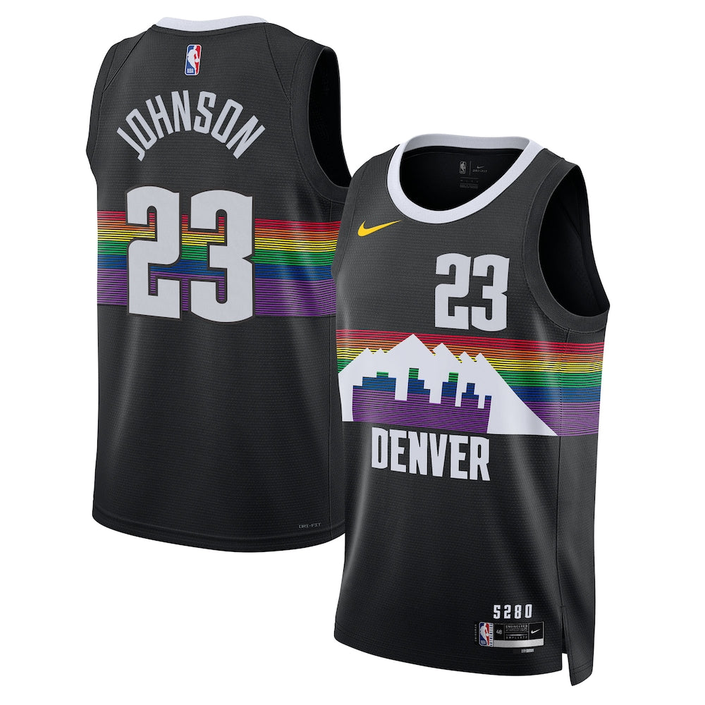 Denver Nuggets 2025-26 City Edition Swingman Jersey Black Cameron Johnson Unisex stitched basketball jersey for game day