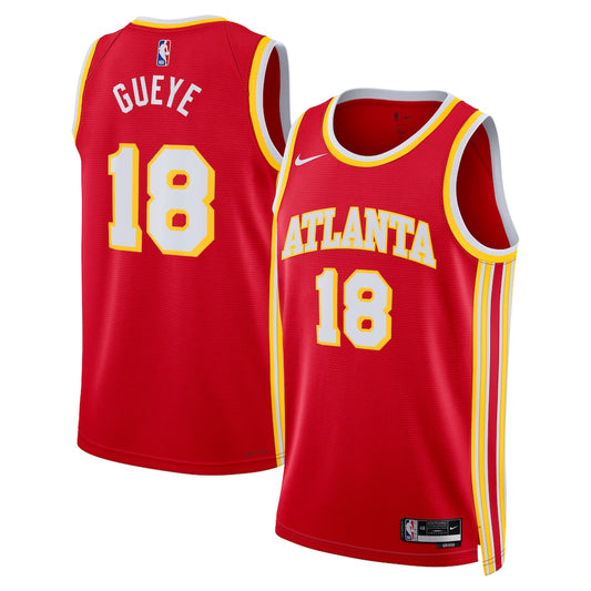 Atlanta Hawks Icon Edition Swingman Jersey Red Mouhamed Gueye Unisex stitched basketball jersey for game day fanwear