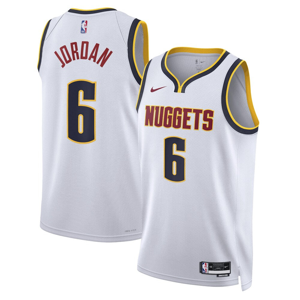 Denver Nuggets Association Edition Swingman Jersey White Deandre Jordan Unisex stitched basketball jersey for game day