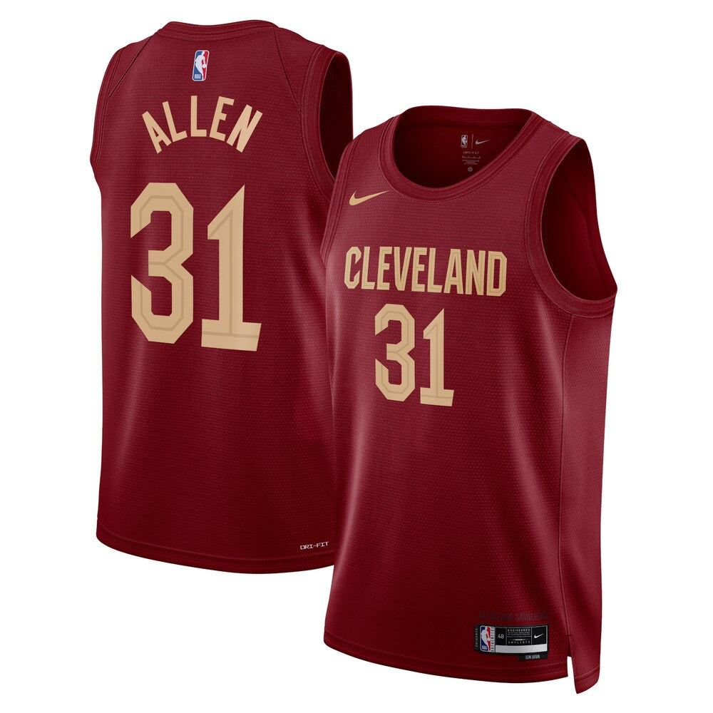 Cleveland Cavaliers Icon Edition Swingman Jersey Maroon Jarrett Allen Unisex stitched basketball jersey for game day fanwear