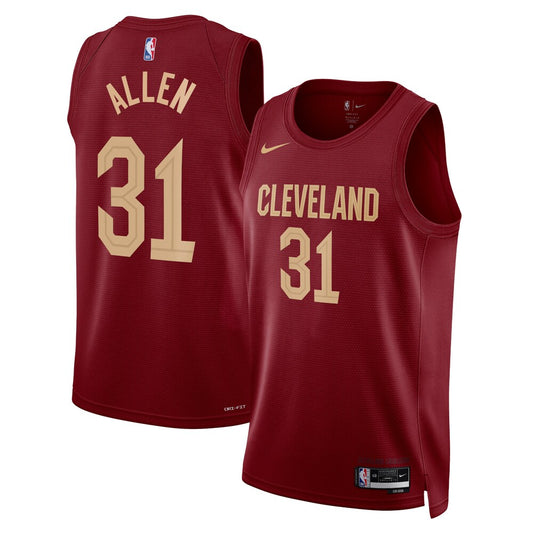 Cleveland Cavaliers Icon Edition Swingman Jersey Maroon Jarrett Allen Unisex stitched basketball jersey for game day fanwear