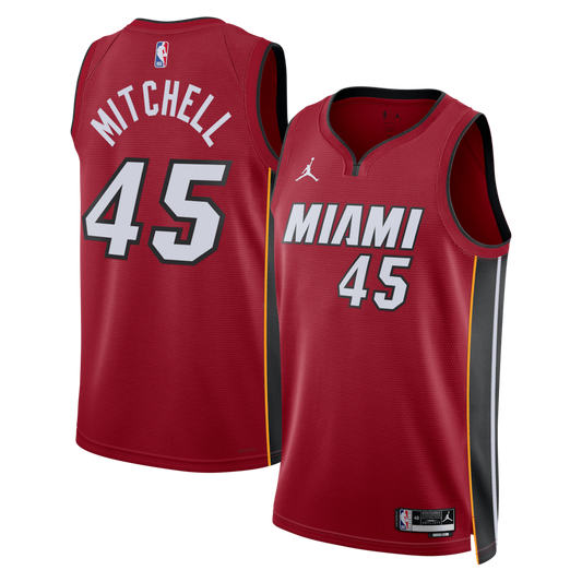 MIA Jordan Statement Edition Swingman Jersey - Red - Davion Mitchell - Unisex RTJ Basketball 667