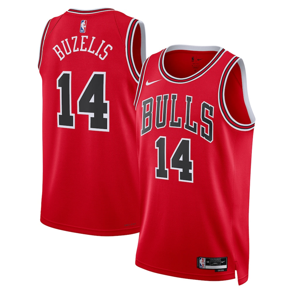 Chicago Bulls Icon Swingman Jersey Red Matas Buzelis Unisex stitched basketball jersey for game day fanwear