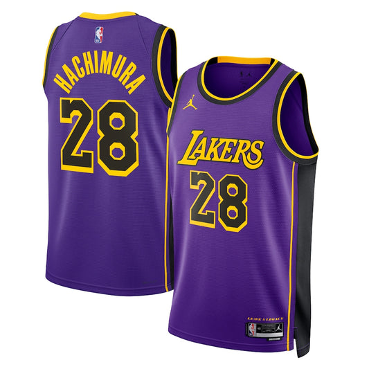 LAL Jordan Statement Edition Swingman Jersey - Purple - Rui Hachimura - Unisex RTJ Basketball 650