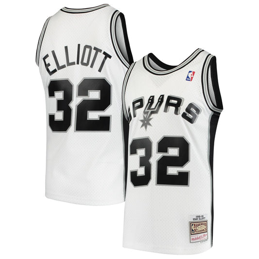 Men's M&N Sean Elliott White SAS 1998-99 Hardwood Classics Swingman Jersey RTJ Basketball 659