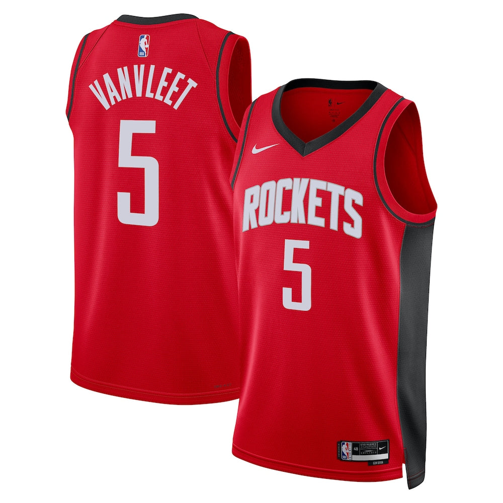 Houston Rockets Icon Edition Swingman Jersey Red Fred Vanvleet Unisex stitched basketball jersey for game day fanwear