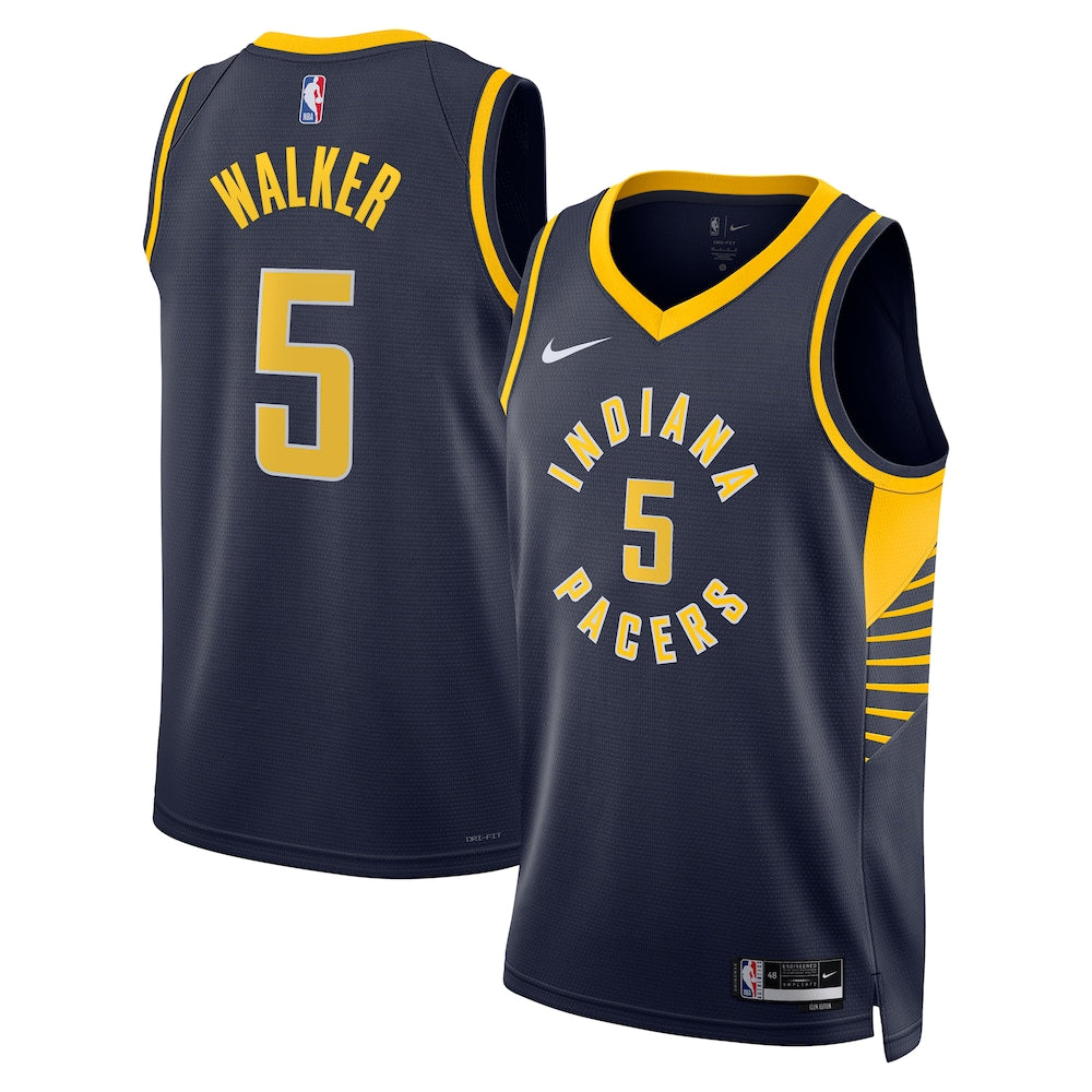 Indiana Pacers Icon Edition Swingman Jersey Navy Jarace Walker Unisex stitched basketball jersey for game day fanwear