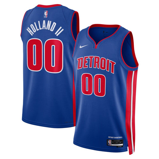 DET Icon Swingman Jersey NBA 2024 Draft First Round Pick - Blue - Ron Holland II�- Unisex RTJ Basketball 686