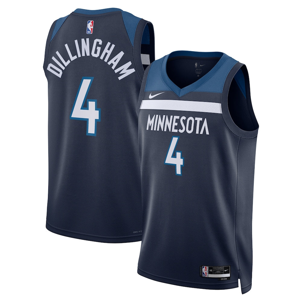 Minnesota Timberwolves Icon Swingman Jersey Navy Rob Dillingham Unisex stitched basketball jersey for game day fanwear
