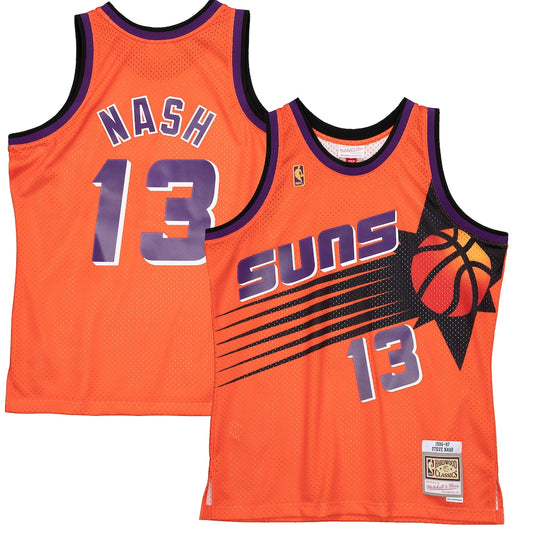 Men's M&N Steve Nash Orange PHX 1996-97 Hardwood Classics Reload 2.0 Swingman Jersey RTJ Basketball 740