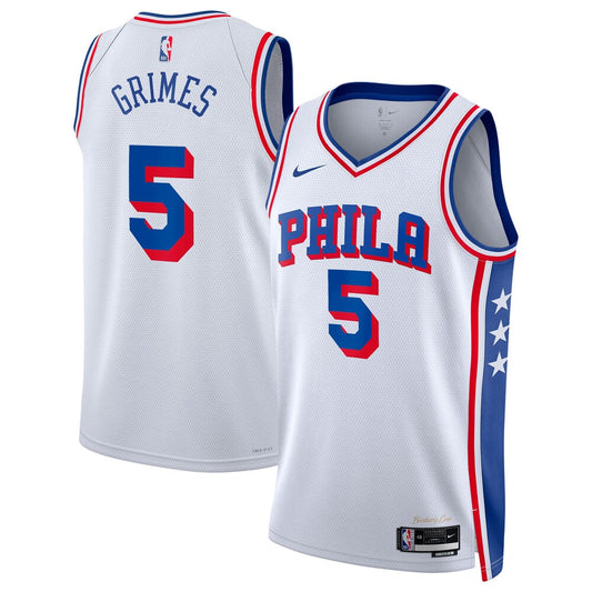 PHI Association Edition Swingman Jersey - White - Quentin Grimes - Unisex RTJ Basketball 715