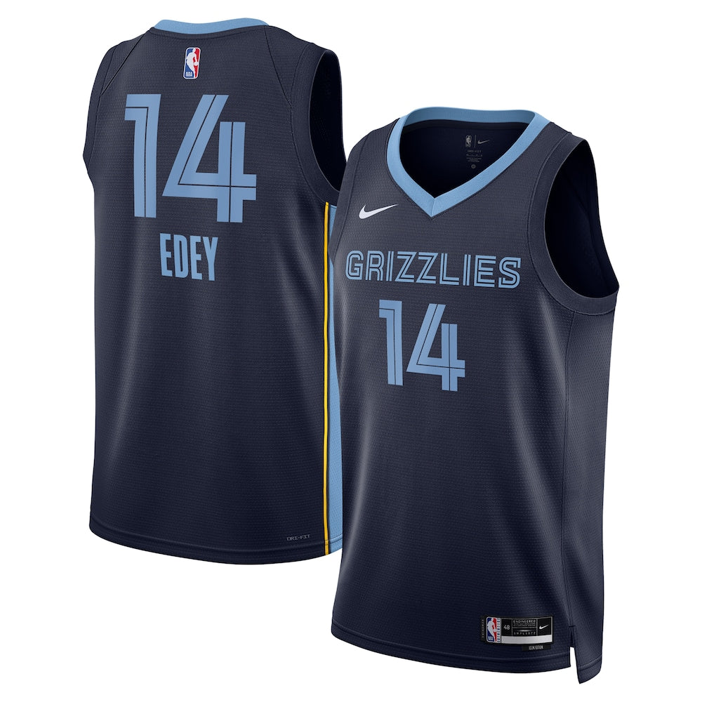 Memphis Grizzlies Icon Swingman Jersey Navy Zach Edey Unisex stitched basketball jersey for game day fanwear
