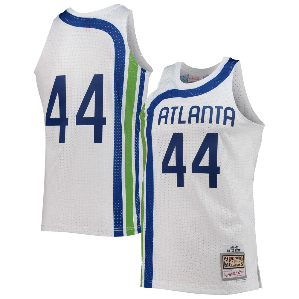 Pete Maravich White Atlanta Hawks 197071 Hardwood Classics Swingman Jersey stitched basketball jersey for game day fanwear