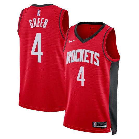HOU Icon Edition Swingman Jersey - Red - Jalen Green - Unisex RTJ Basketball 685