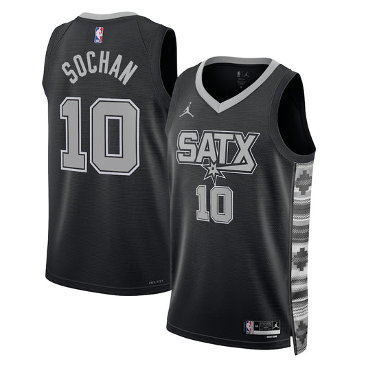 SAS Jordan Statement Edition Swingman Jersey - Black - Jeremy Sochan - Unisex RTJ Basketball 737