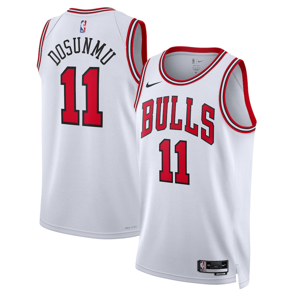 Chicago Bulls Association Edition Swingman Jersey White Ayo Dosunmu Unisex stitched basketball jersey for game day fanwear