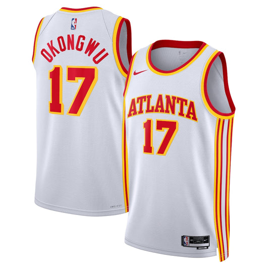 Atlanta Hawks Association Edition Swingman Jersey White Onyeka Okongwu Unisex stitched basketball jersey for game day fanwear