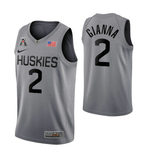 Uconn Huskies Gianna Bryant #2 Gray stitched throwback college basketball jersey