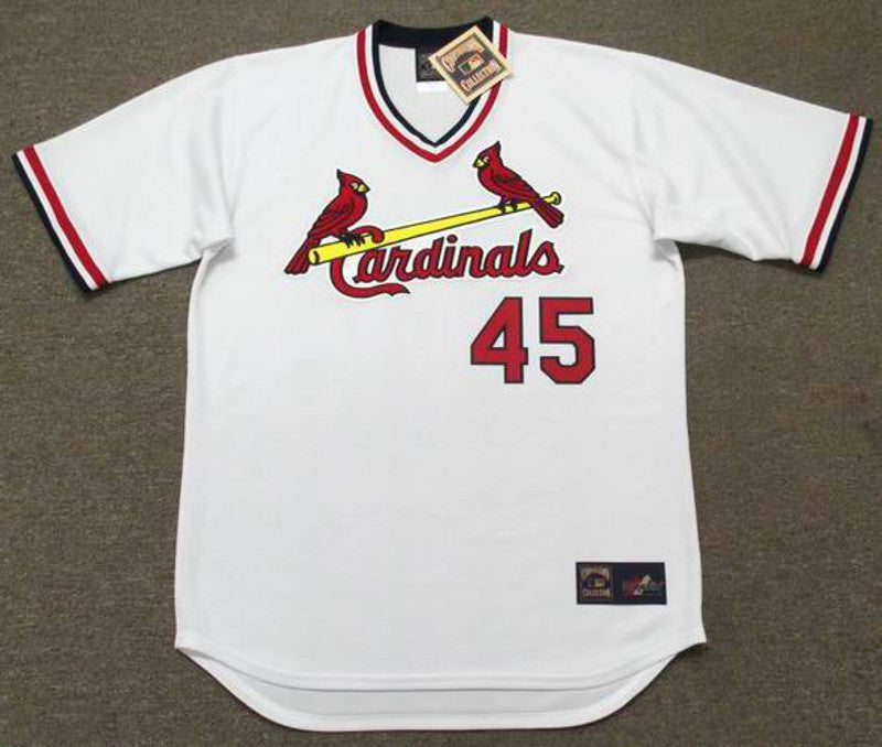 Bob Gibson St Louis Cardinals 1974 Cooperstown Throwback Home Stitched Jersey jersey front view