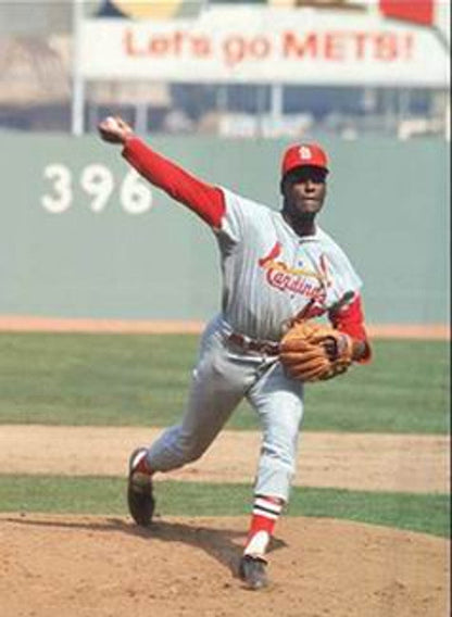 Bob Gibson St Louis Cardinals 1967 Cooperstown Throwback Away Stitched Jersey jersey front view