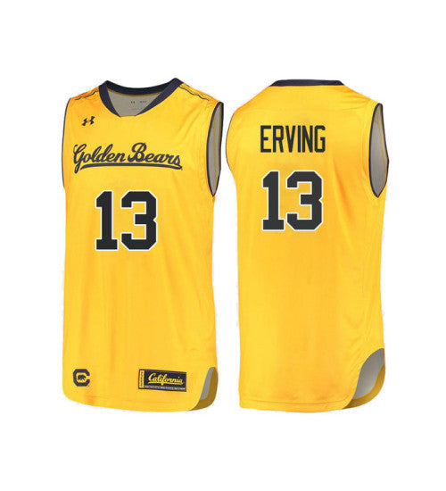 California Golden Bears 13 Jules Erving College Basketball Jersey Gold 621 stitched basketball jersey for game day fanwear