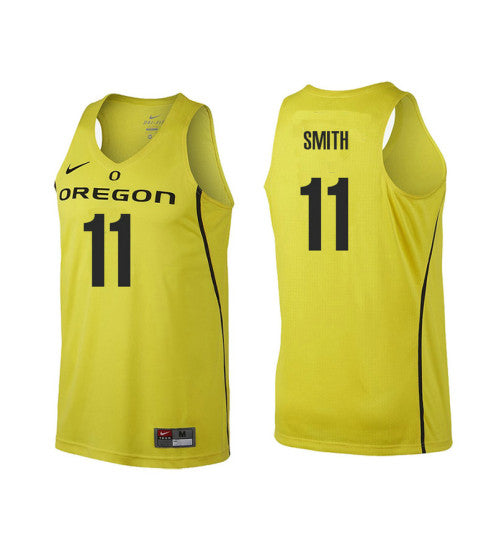 Oregon Ducks 11 Keith Smith College Basketball Jersey Gold | Stitched Jersey RTJS 7530