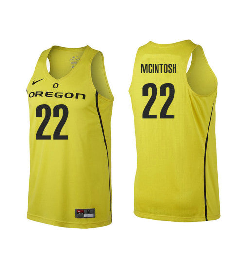 Oregon Ducks 22 Mikyle Mcintosh College Basketball Jersey Gold | Stitched Jersey RTJS 7505