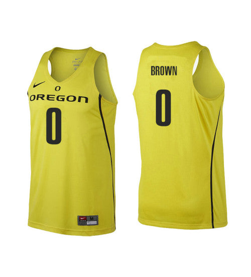 Oregon Ducks 0 Troy Brown College Basketball Jersey Gold | Stitched Jersey RTJS 7554