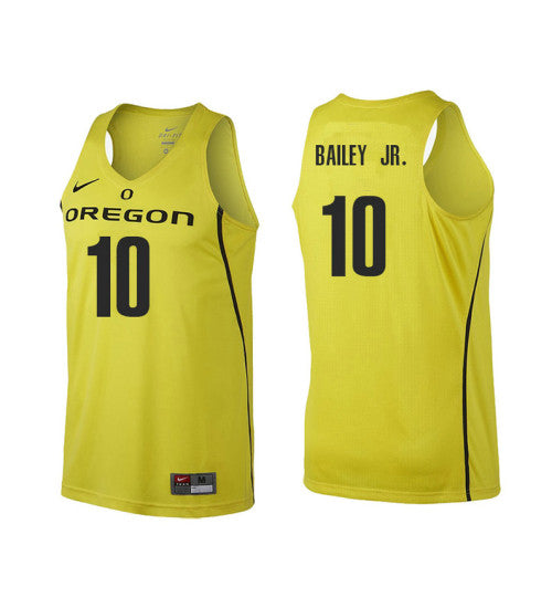 Oregon Ducks 10 Victor Bailey Jr College Basketball Jersey Gold | Stitched Jersey RTJS 7537