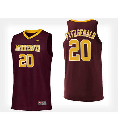 Minnesota Golden Gophers #20 Davonte Fitzgerald Maroon Home College Basketball Jersey stitched college jersey