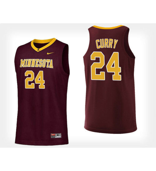 Minnesota Golden Gophers #24 Eric Curry Maroon Home College Basketball Jersey stitched college jersey